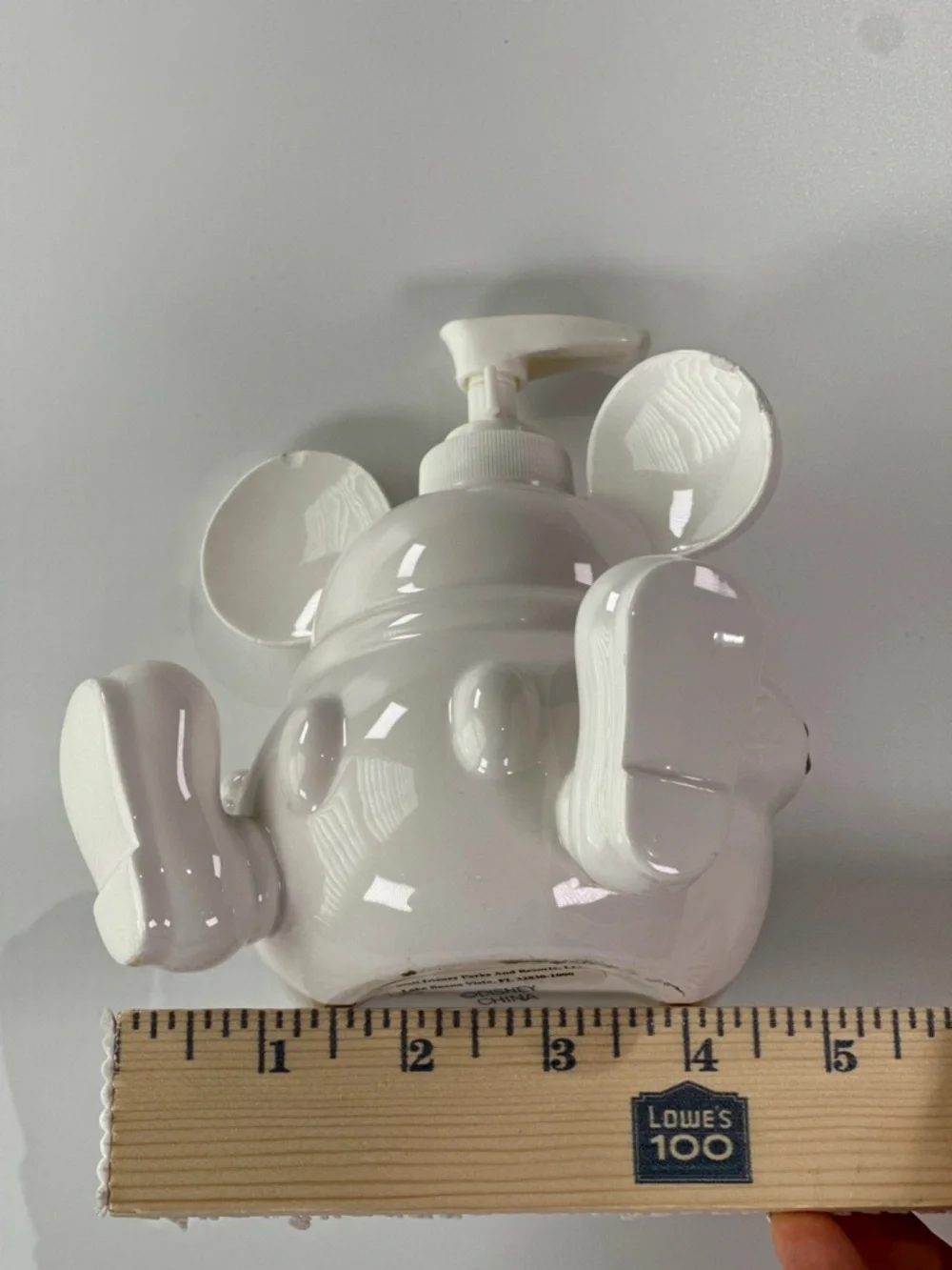 Disney Parks Soap Dispenser Mickey Mouse Body Ceramic White 7